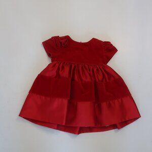 Girls Toddlers Sylvia Whyte Red Velour & Satin Dress 12M